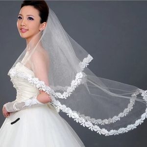New 2019 white Cathedral Flower Lace Edge Bride We